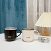 Tyeso Stainless Steel Thermos Cup Coffee Mug with Handle Portable Hot Beverages Cups Travel Office Water Bottle Drinking Utensil