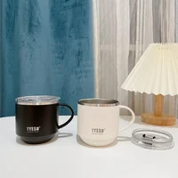 Tyeso Stainless Steel Thermos Cup Coffee Mug with Handle Portable Hot Beverages Cups Travel Office Water Bottle Drinking Utensil
