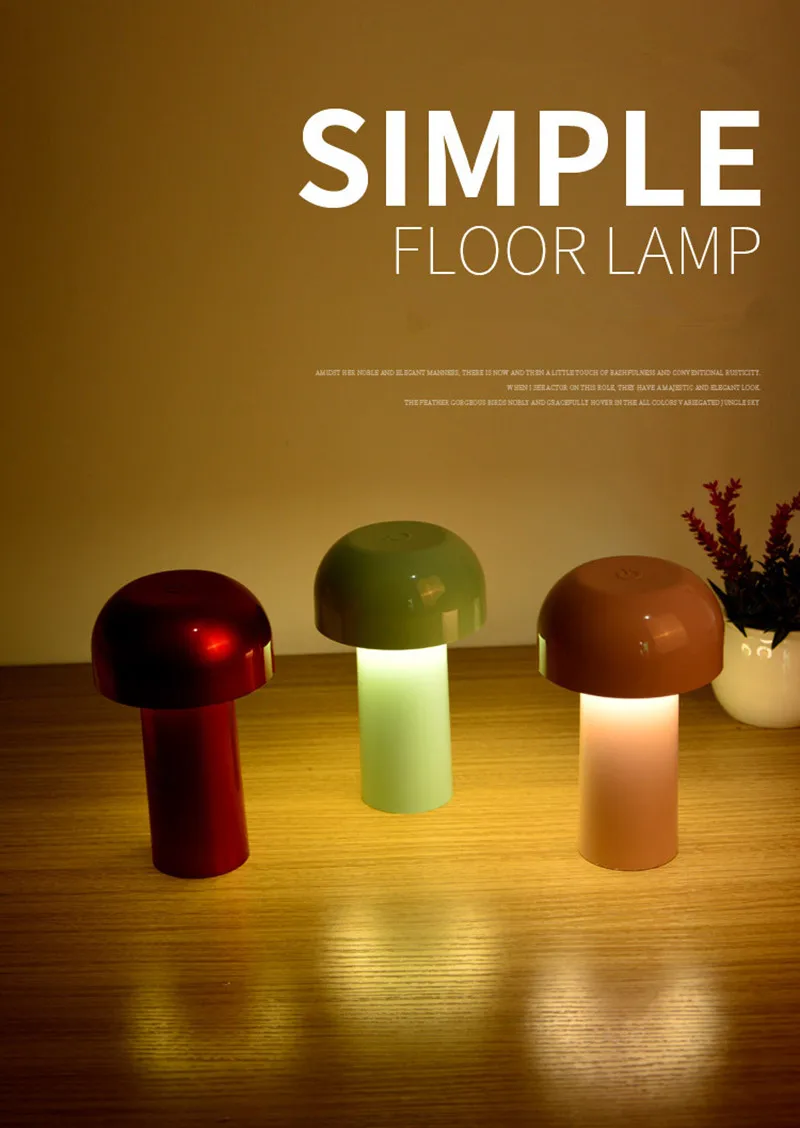 

Dropship Touch Dimming Mushroom Desk Lamp USB Rechargeable Fashion Night Light Simple Floor Lamp