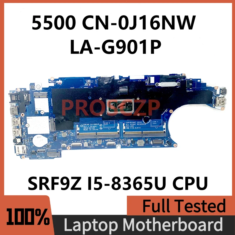 

CN-0J16NW 0J16NW J16NW Mainboard For Dell Latitude 5500 Laptop Motherboard EDC50 LA-G901P With SRF9Z I5-8365U CPU 100% Tested OK
