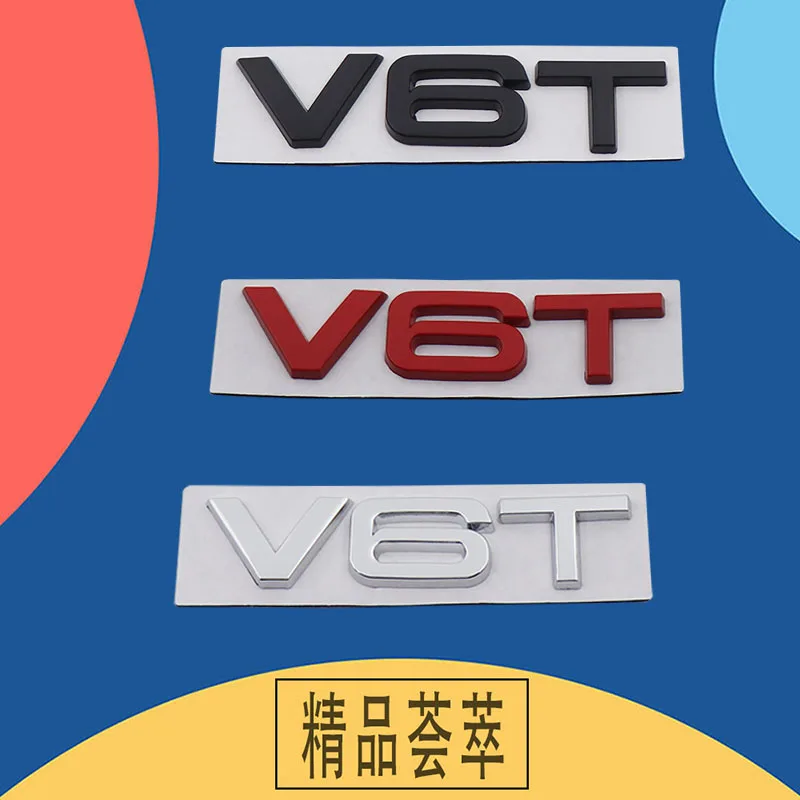 3D For A1 A3 A5 A6 A4 A7 Q3 Q5 Q7 V8T V6T V6 V8 T Emblem car Hood Fender trunk Rear Bonnet Nameplate Decal Badge Sticker 3