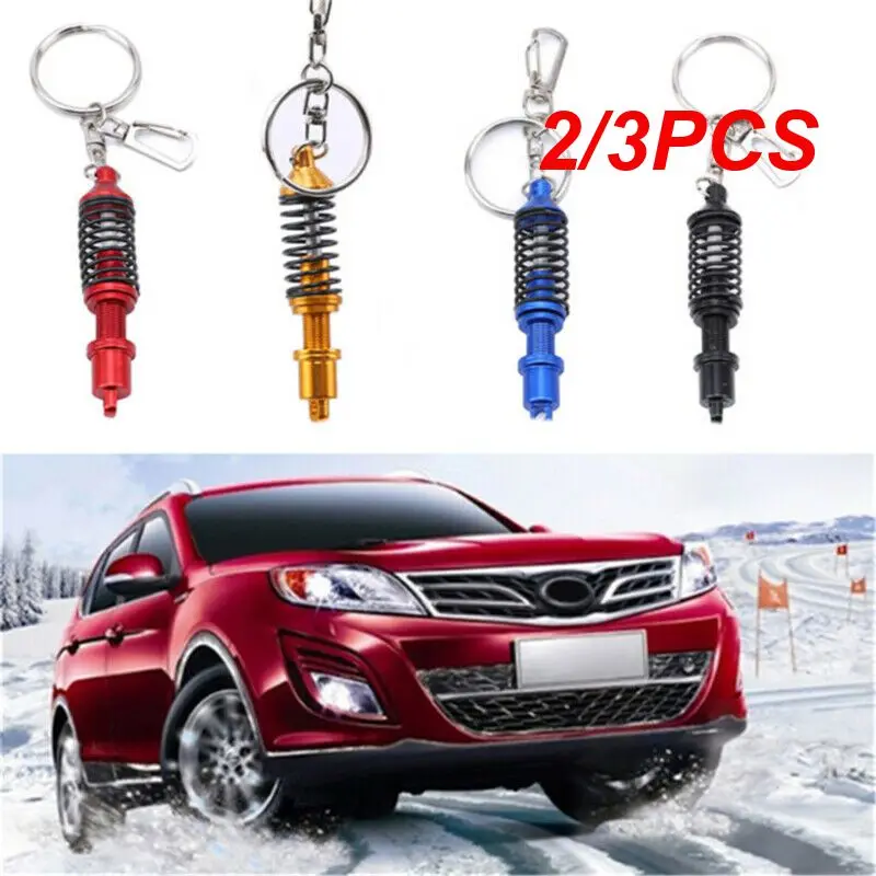 

2/3PCS Car Accessories Car Auto Tuning Parts Key Chain Shock Absorber Keychain Keyring Spring Shock Absorber European Style