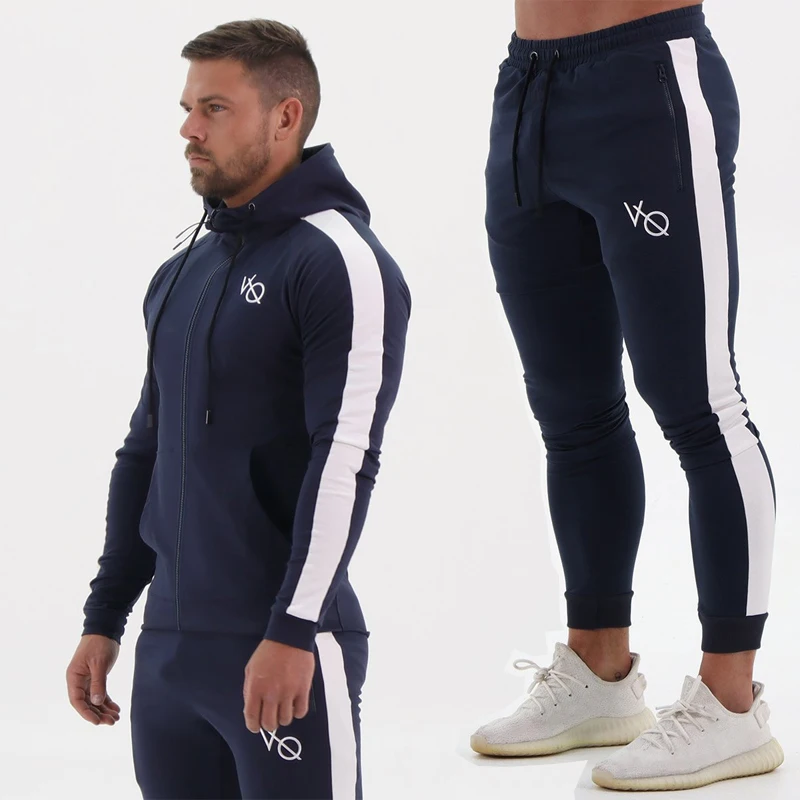 

Men Tracksuit Gym Sports Fitness Cotton Embroidery Sportswear Oversized Pullover Hoodie Sweatpants Twopiece Set Training Clothes