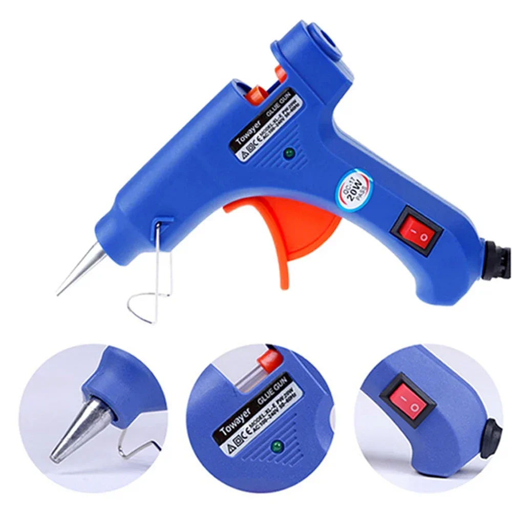 OIMG 20W Hot Melt Glue Gun With 7mm Glue Sticks Mini Household Industrial Guns Heat Temperature Thermo Electric Repair Tool 2