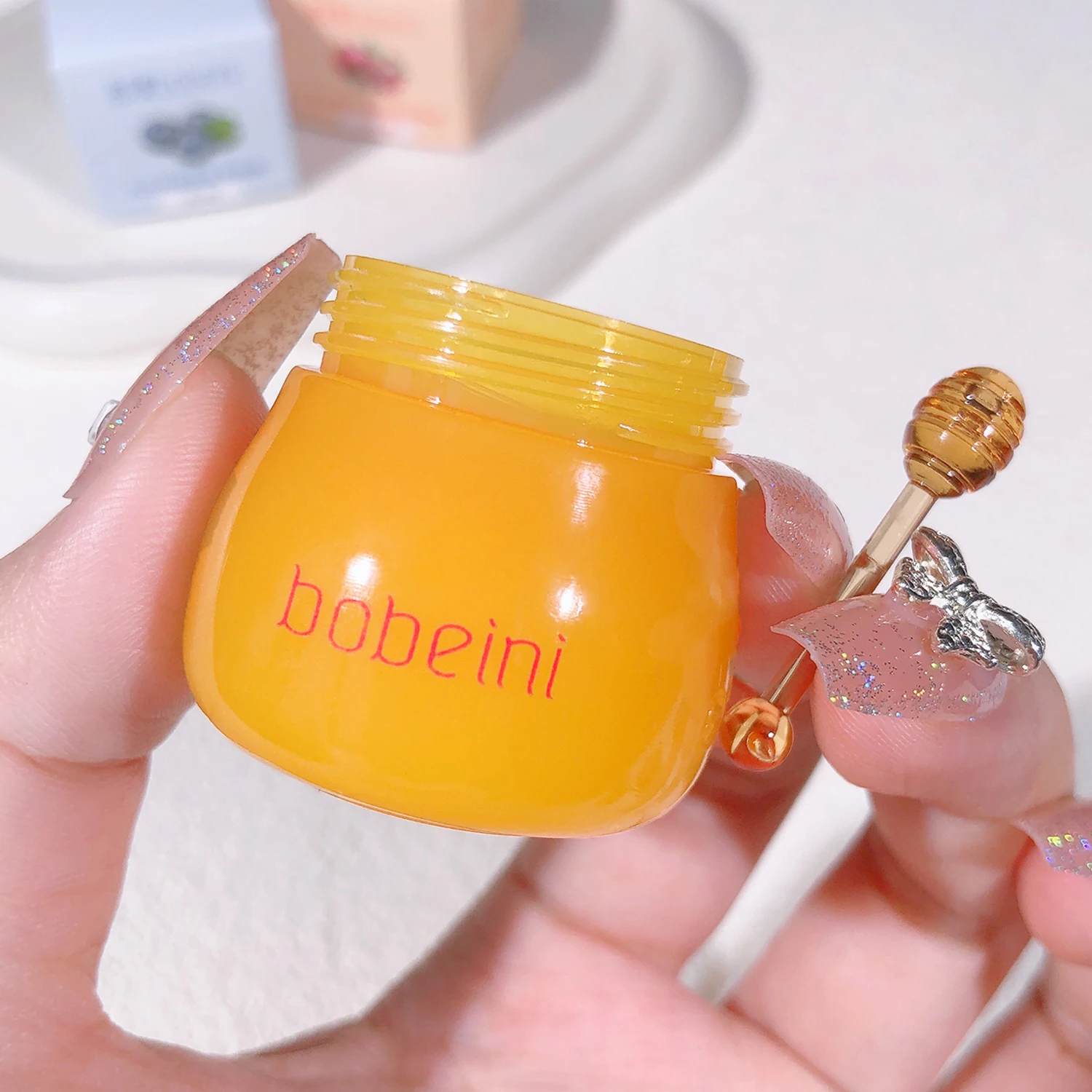 Small Honeypot Lip Mask, Lip Care, Hydration, Anti-Dryness, Reduced Lip Wrinkles, Fruity Lip Mask 6