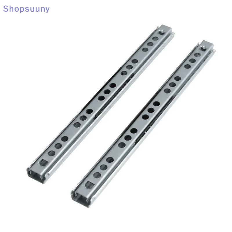 Set of 2 Full Extension Kitchen Drawer Slides - 17mm Wide Guide Rails
