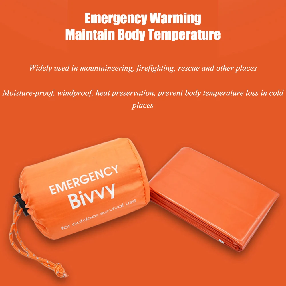 Emergency Sleeping Bag Thickened Waterproof Warm Survival Blanket Reusable Lightweight Compact First Aid