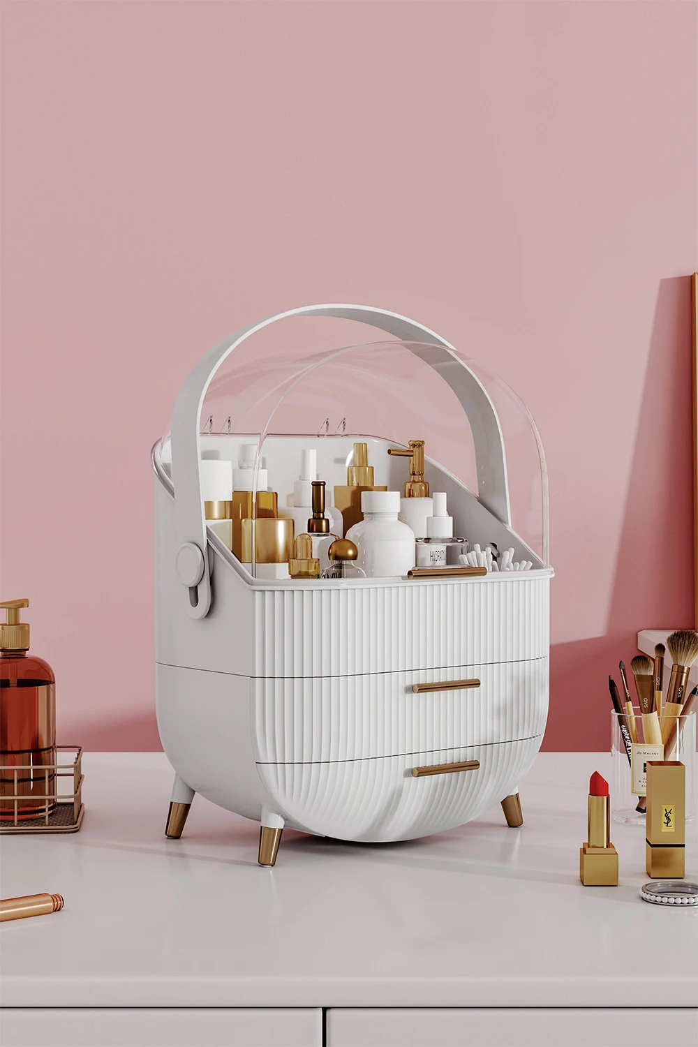 Dustproof Makeup Organizer with Drawers: 3 - 5 Days Free Delivery Only UK