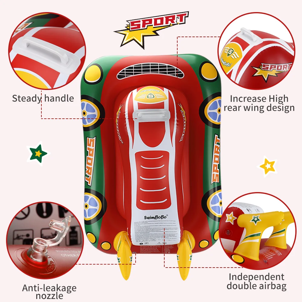 Swimbobo Kids Inflatable Swimming Seat Float New Cool Motorboat Ring Floating Thicken PVCFor Summer Baby Swim CircleWater Toy - Image 4