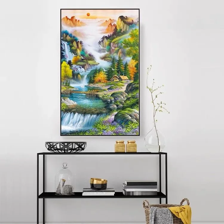 11CT Landscape Cross Stitch Kits Stamped Needlework DIY Patterns Handmade Embroidery Set