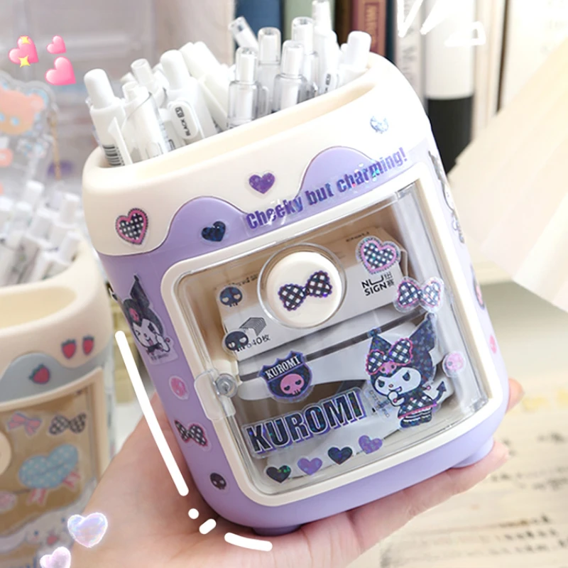 Pen holder Kawaii Sanrio Kuromi DIY desk organizer cartoon desktop storage
