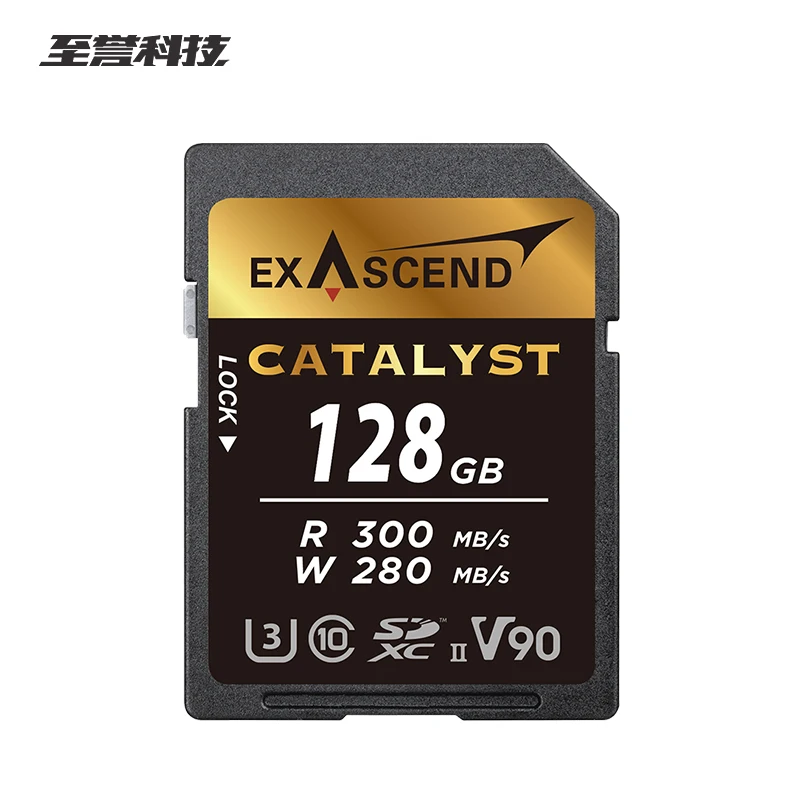 Exascend ī޶  SD ī, 64GB V90 UHS-II Catalyst ø, 128GB U3 б ӵ, ִ 300 mb/s SDXC Ŭ 10 ޸ ī