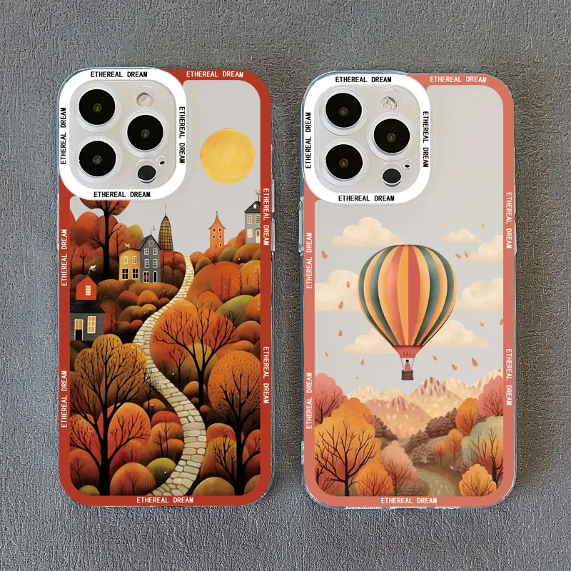 Autumn Forest Leaves Transparent Phone Case