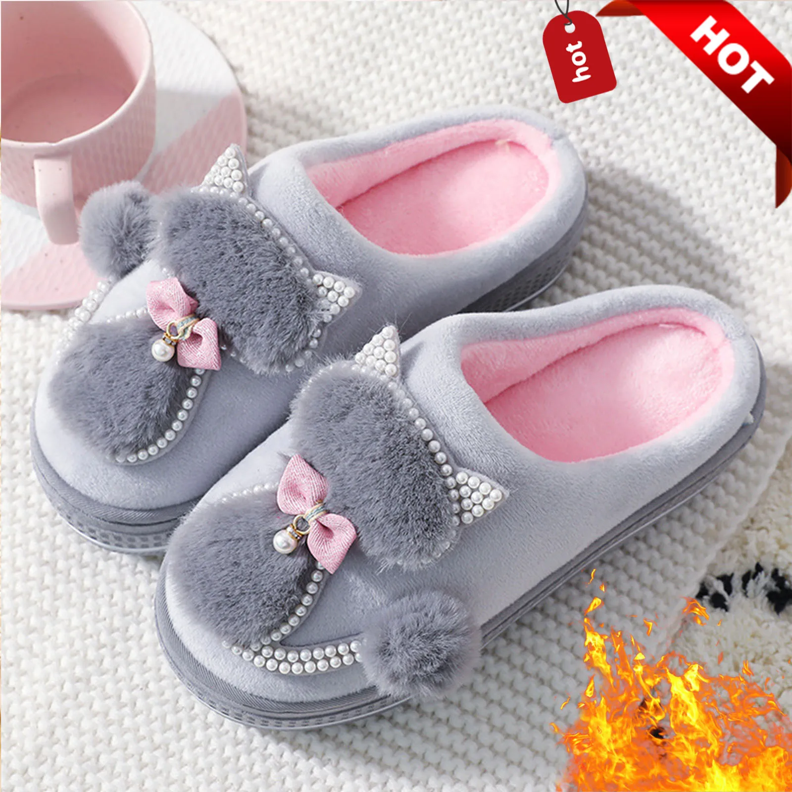 Women Cotton Slippers Cute Cat Slippers Ladies Platform Indoor Shoes for Women Winter Slippers Home Slippers Female Warm Shoes vertvie fluffy women home slippers faux fur shoes slides furry flat sandals female cute indoor slippers for woman flops