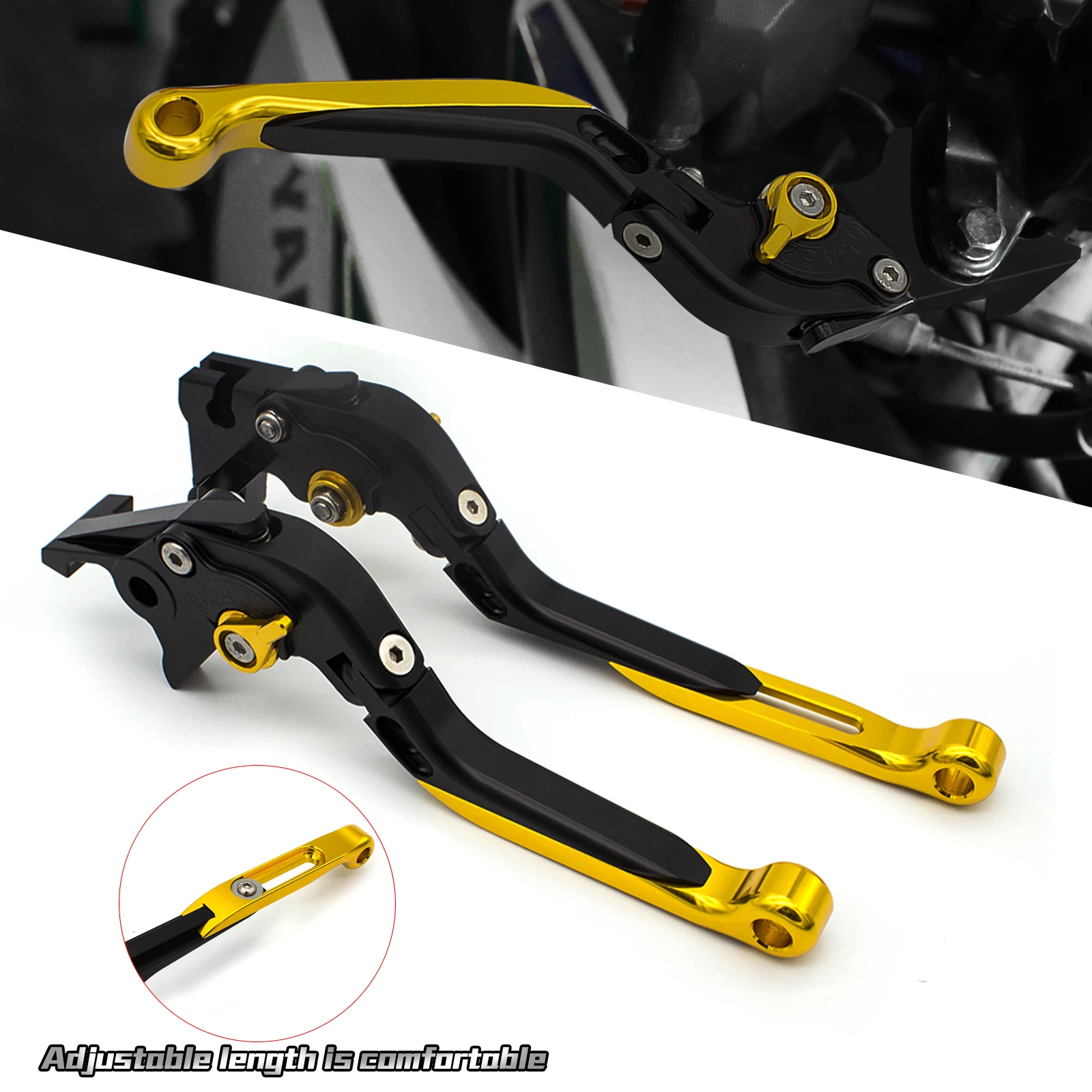 

For Yamaha TMAX 500 T max 500 2001 - 2007 Folding Extendable Motorcycle Brake Clutch Levers & Handle Grip Adjustable Brake Lever