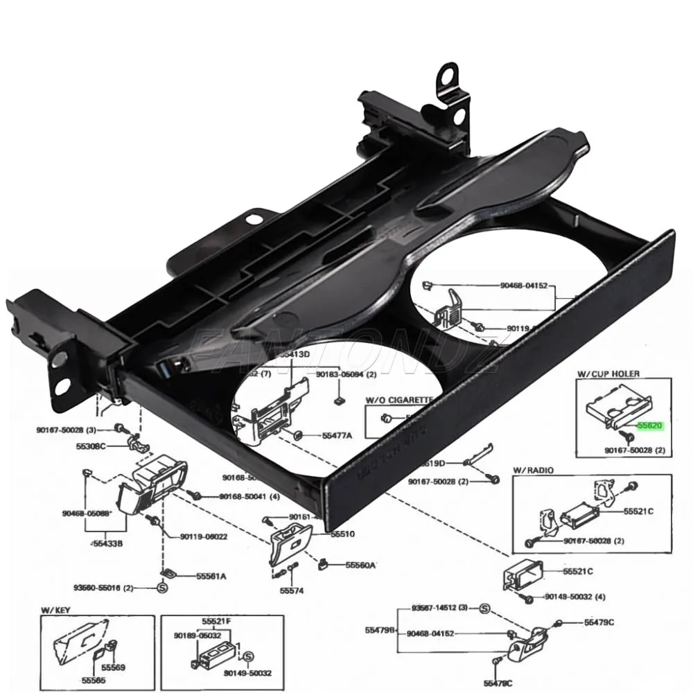 5562089103 Center Instrument Panel Cup Holder For Toyota Pickup