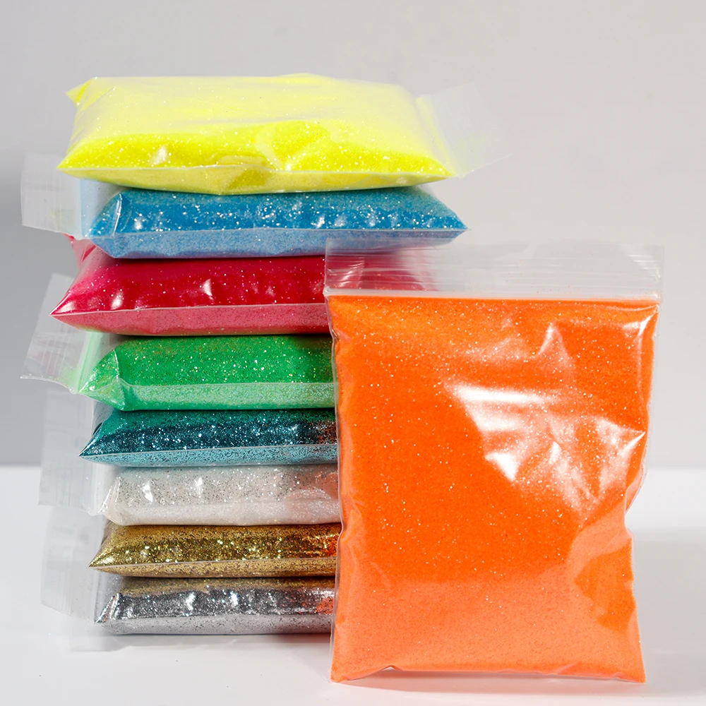 Nail Powder Nail Glitter Nail Pigment 50g/bag Gold Silver Nail Art Glitter Powder 0.2mm Ultra-Fine Pigment