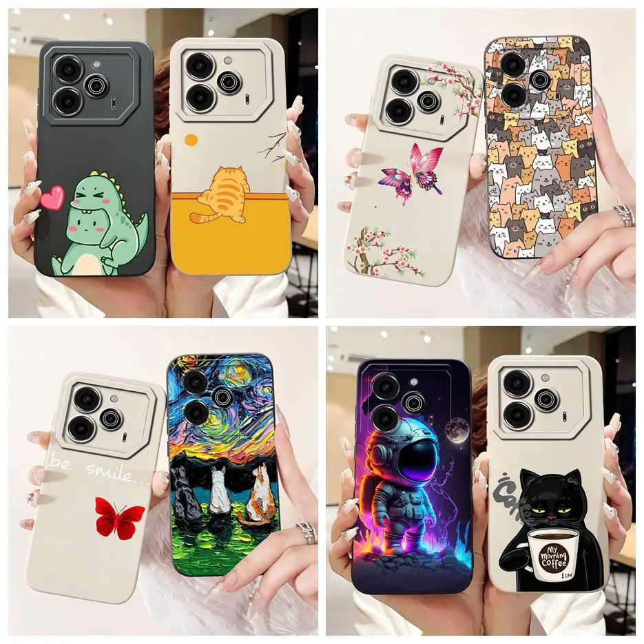Cute Fashion Painted Soft TPU Phone Case - 6.78'' Cover with Bumper Protection