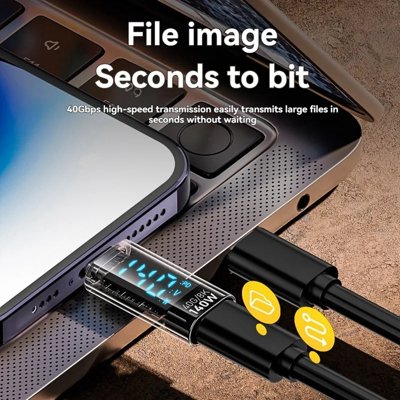USB C Adapter LED Wattage Display 140W 40Gbps 8K USB C Extension PD3.1 Type Connector Type Power Meter Tester-Y96A