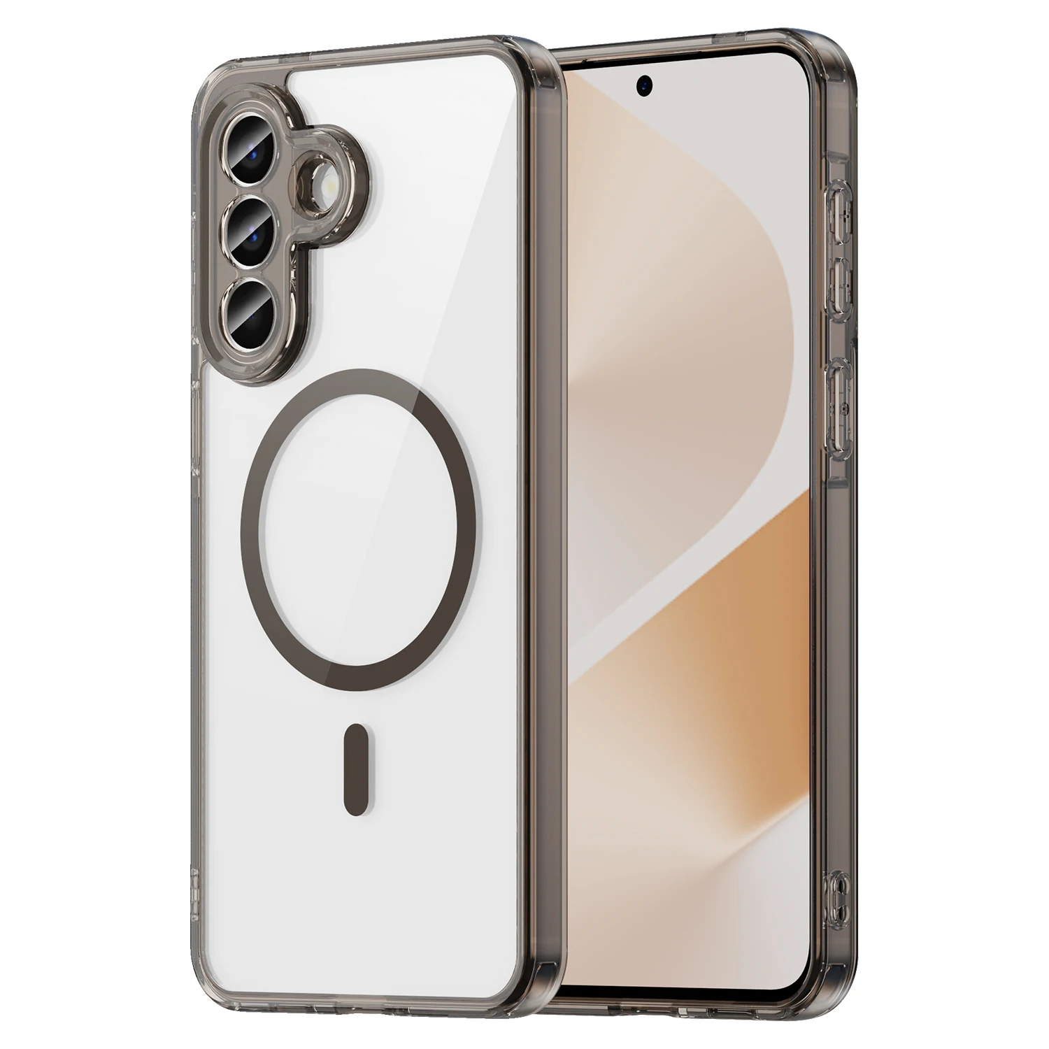 Magnetic Transparent Shockproof Phone Case with Soft TPU Frame