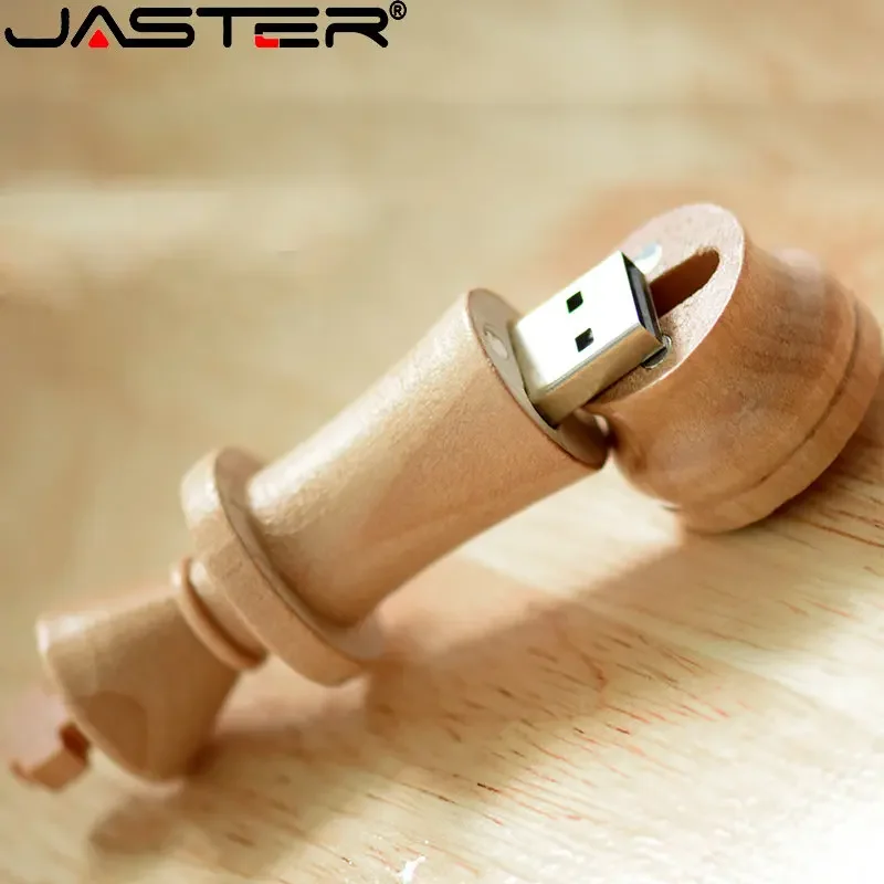 Xadrez de Madeira Internacional 128gb Usb 2.0 Flash Drive 64gb Livre Logotipo Personalizado Pen Drives 32gb Presentes Memory Stick 16gb u Disco 8gb 4g - Imagem 3