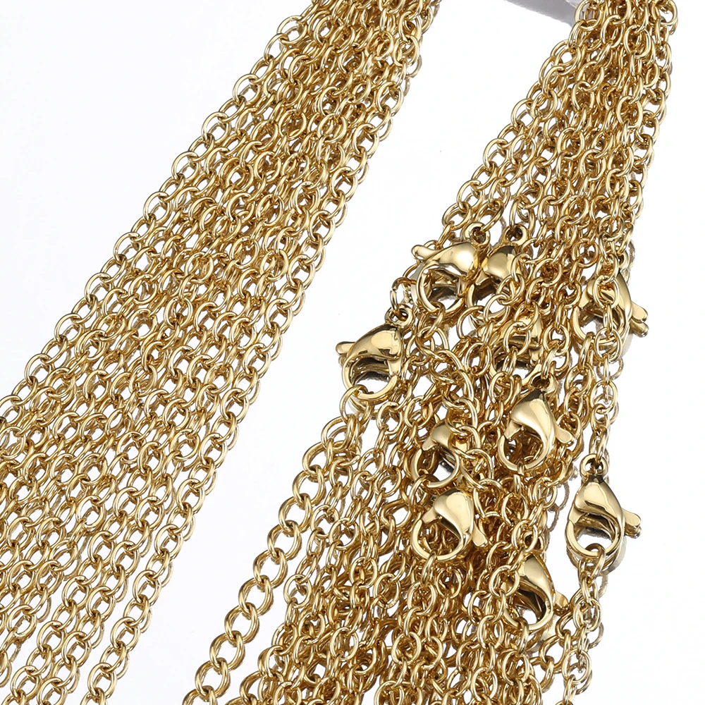 10 stücke 5 stücke Edelstahl Kette O Form Halskette Ketten für DIY Schmuck Machen Charms Anhänger Kette mit Hummer verschlüsse – Detail 13