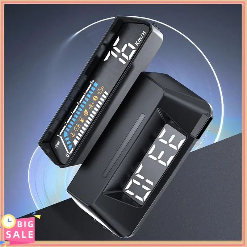1 Piece S100 Dual Display HUD Head-Up Display Black Plastic Vehicle Instrument Transmission Oil Temperature Monitoring