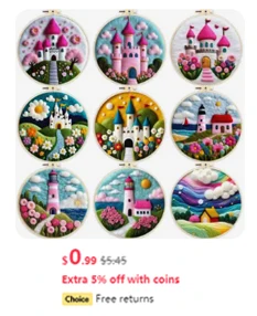 Description Picture 6 of itemAnimal Pattern Diy Wool Felting Painting With Embroidery Frame Creative Wool Painting Diy Needle Felt Flowers For Home Decors
