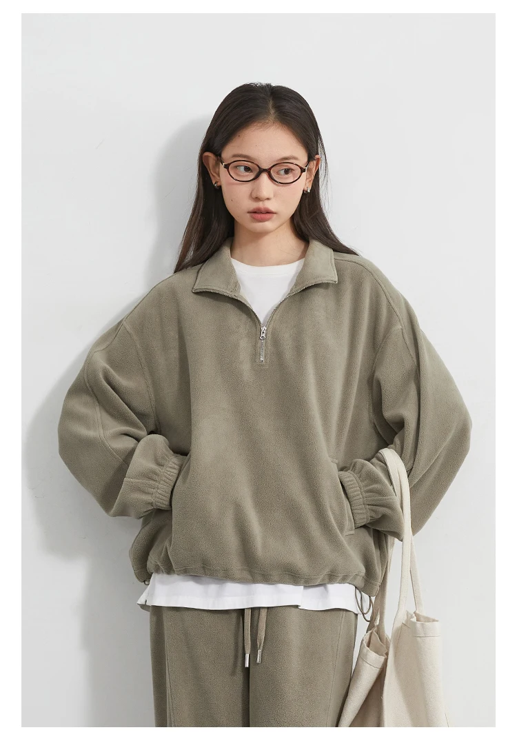CHIC VEN Women Sweatsuit Loose Casual New Granular Velvet Stand Collar Female Top Pants Set for Woman Sport Autumn Winter 2025 Image 19