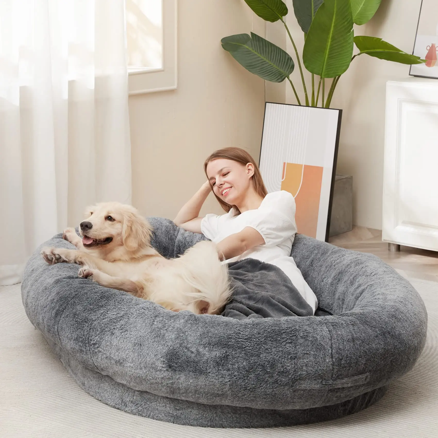 Discover 129+ large dog bean bag bed super hot esthdonghoadian