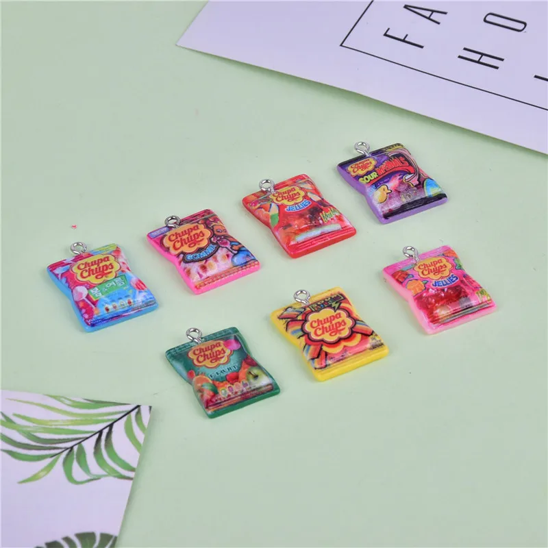 100 Pz Misto 2.3Cm Mini Cartoon Resina Dura Chupa Chups Simulazione Catena Di Zucchero Giocattolo Collezione Per Bambini Fai Da Te Casa Dei Giochi Gio