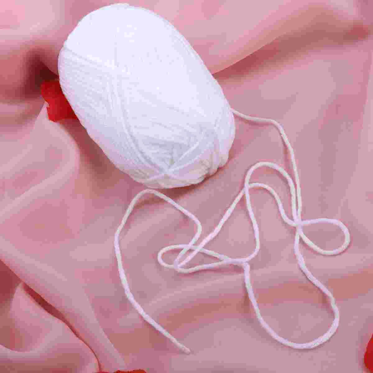 Milk Cotton Yarn Cotton Chunky Hand-woven Crochet Knitting Wool Yarn Warm for Sweaters Hats Scarves DIY 50g (White)