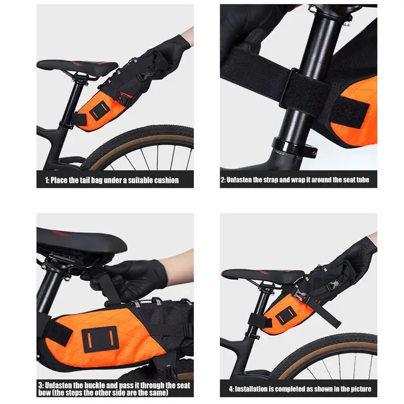 Bicycles Saddle Bag Under Seat 5.8L Saddle Pouch Bike Portable Rear Bags Weather Resistant Cycling Equipment Panniers