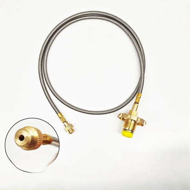 Camping Propane Refill Adapter for Gas Stoves - Canister Hose Connector for Camping Burners, Durable Gas Tank Connection Pipe