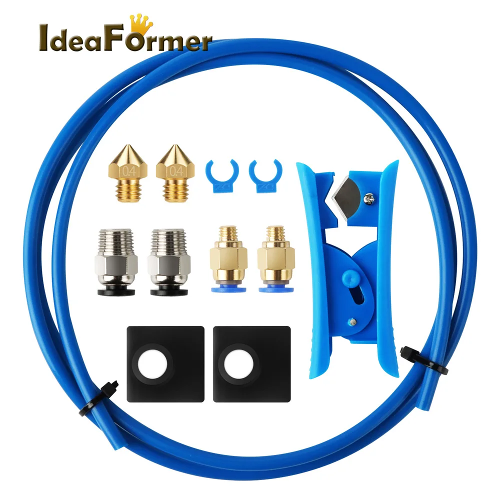 Kit de Impressora 3d 1.75 mm Tubo Ptfe Mais Conectores Pneumáticos Pc4-m6 & Pc4-m10 Cortador Mk8 Bico Silicone Capa para Creality Ender Etc