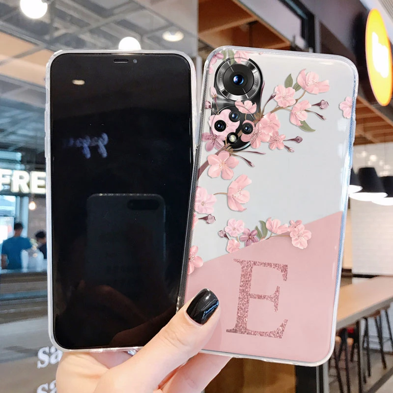 Charming Floral Alphabet Transparent Soft Cover - Cute Letter Case