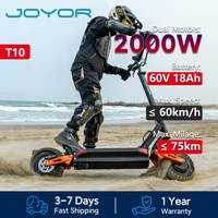JOYOR T10 Trottinette electrique adulte, Double moteur 1000W, Batterie 60V 18Ah, Pneu 10'', Autonomie 75 km, Vitesse max 25 km/h 1