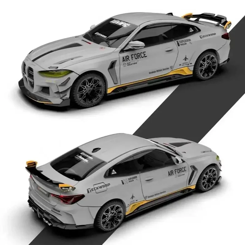 새로운 입고 킹 모델 1:64 다윈프로 LBWK BMW M4 합금 미니어처 다이캐스트 모델 람보르기니 우라칸 자동차 모델 장난감 어린이 선물