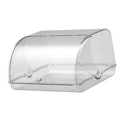 Farmhouse Large Capacity Roll-Top Bread Bin for Kitchen Counter Storage (Clear white)