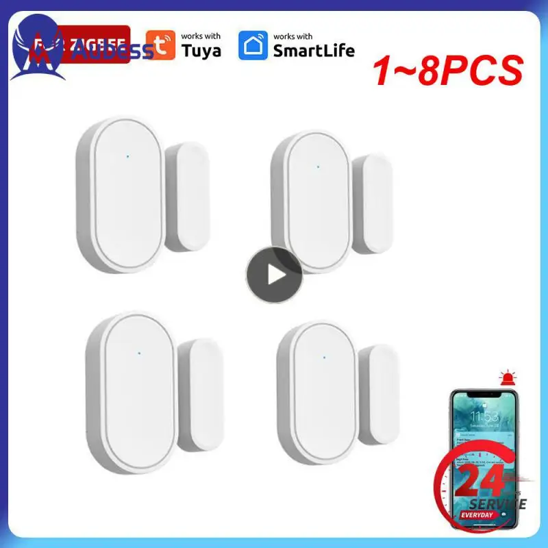 

Умный датчик окон и дверей Tuya 3,0, 1-8 шт., детекторы Zigbee2MQTT, защита безопасности, умная жизнь, управление через приложение через Alexa