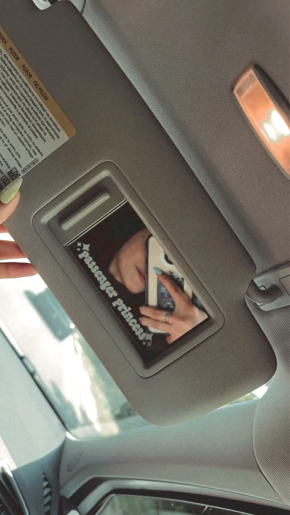 1pc Passenger Princess Car Mirror Decal Car Accessory Window Laptop Sticker Trendy Cute Vinyl Decal For Women Gift For Her