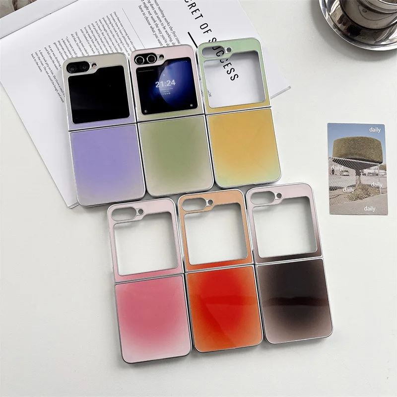 Luxury Gradient Color Silver Edge Plating Shockproof Phone Case