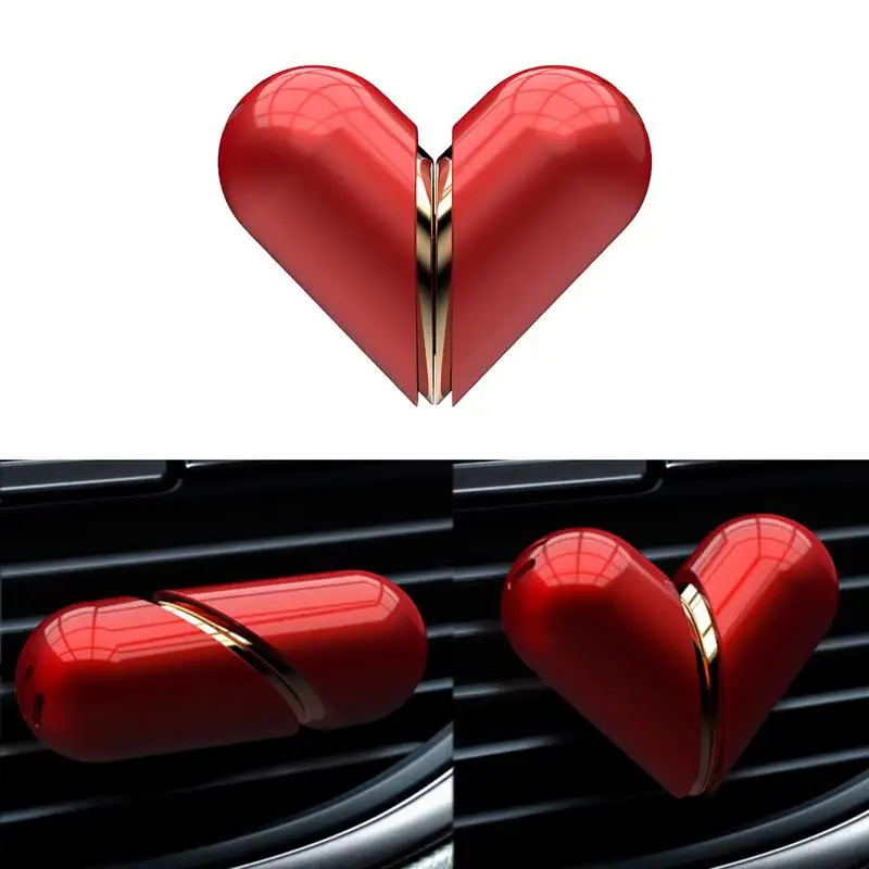 

Car Air Fresheners Rotating Heart-shaped Car Air Fresheners Car Fragrance Diffuser 1 Pack Automotive Air Outlet Freshener Pink