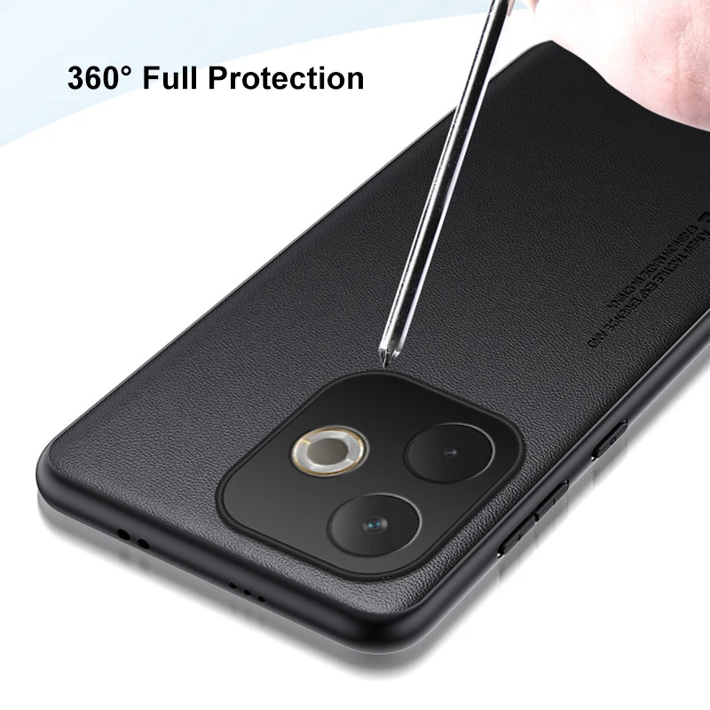 Deluxe PU Leather Shockproof Matte Silicone Phone Case - Full Protection, Luxurious Design