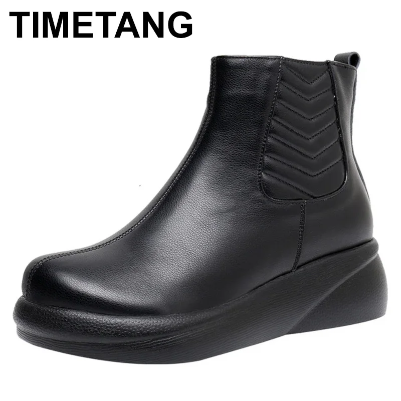 

Winter Pumps Shoes Women Genuine Leather Wedges High Heel Ankle Boots Female Pointed Toe Platform Fashion Sneakers Casual Shoes