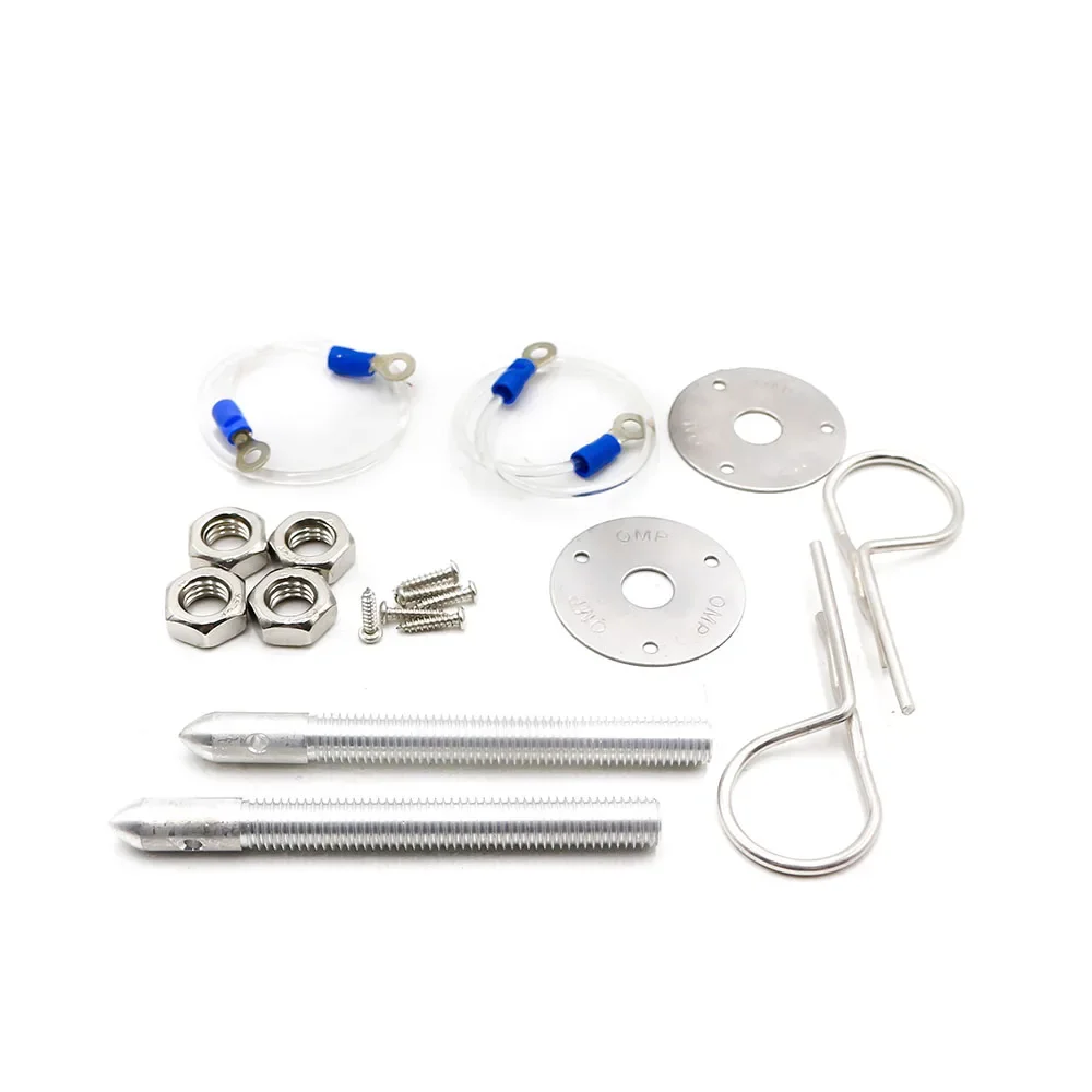Universal Racing Stil Edelstahl Montieren Haube Pin Platte Motorhaube Lock Kit Auto Haube Motorhauben Schloss – Detail 17