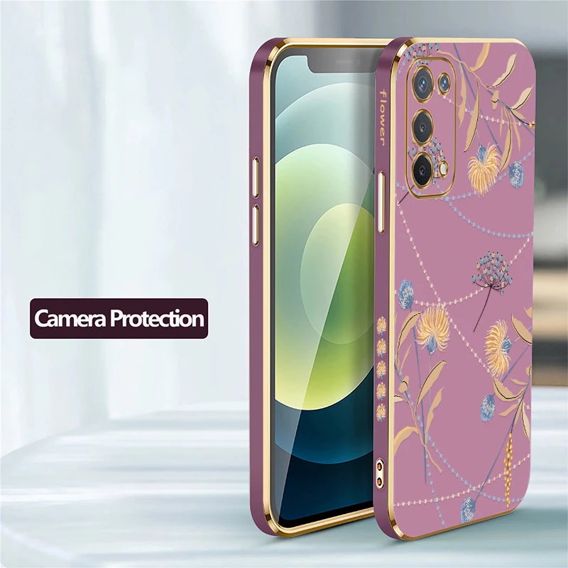 Elegant Botanical Shockproof Silicone Phone Case - Flower Design
