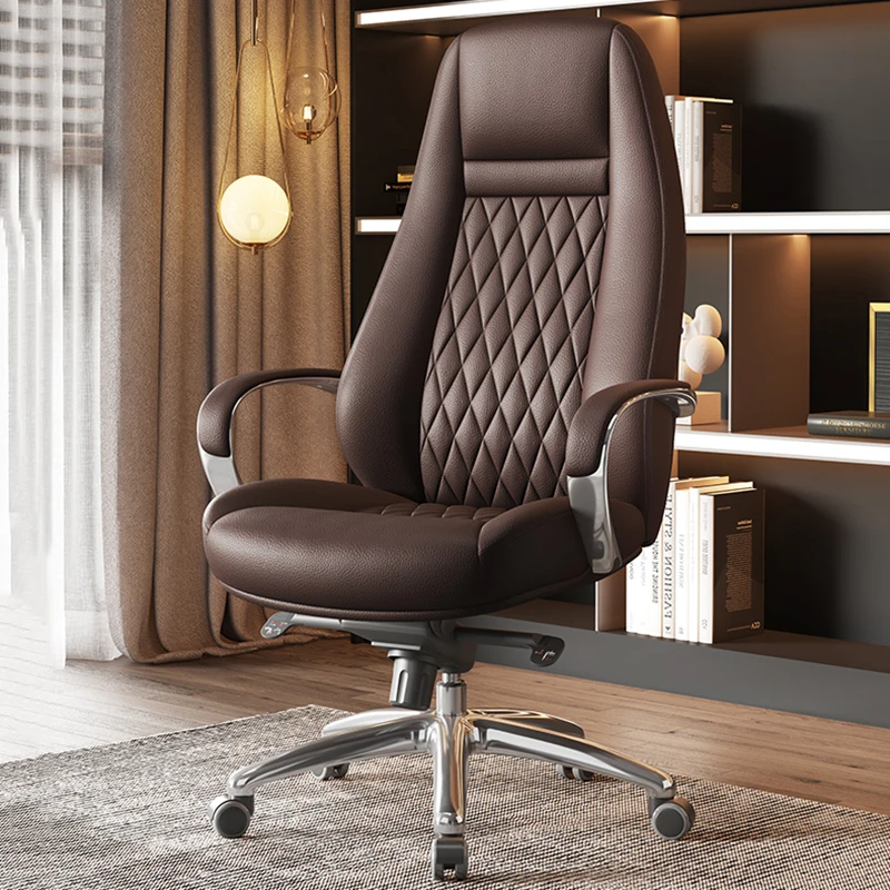 Mobile Leather Desk Chair Computer Home Design Salon Hand Office Chair Working Rotating Wheels Chaise De Bureau Home Furniture