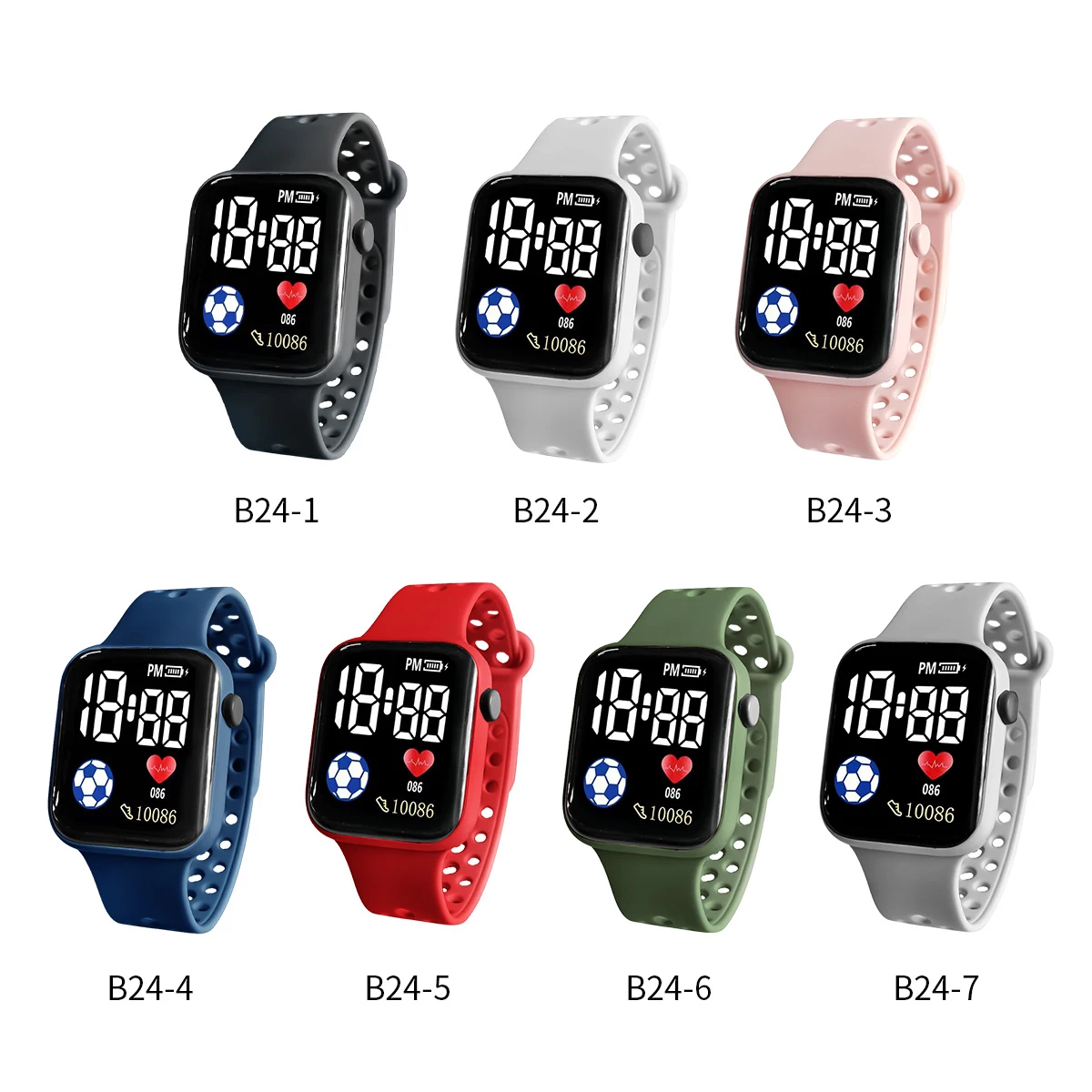 New kids Smart Watch Football Love LED Sports and Leisure Watch Boys and Girls Electronic Watch Festival Gift 5
