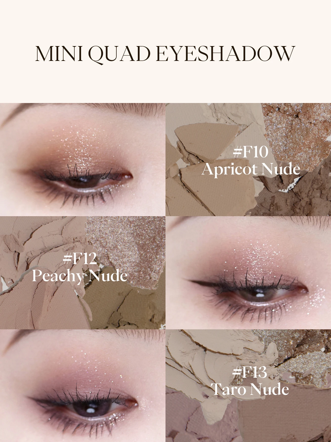 JOOCYEE MINI QUAD EYESHADOW 4-colors bright and natural